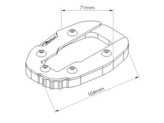 Puig Kickstand Extension Pad In Black for Ducati Multistrada 1260 S (18-20)