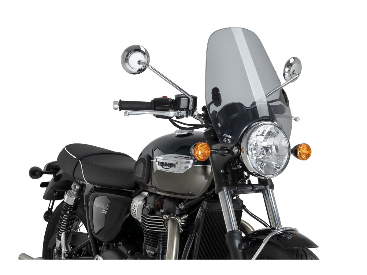 Puig Custom II Screen In Clear for Triumph Bonneville T100 Black (17-20) Main image