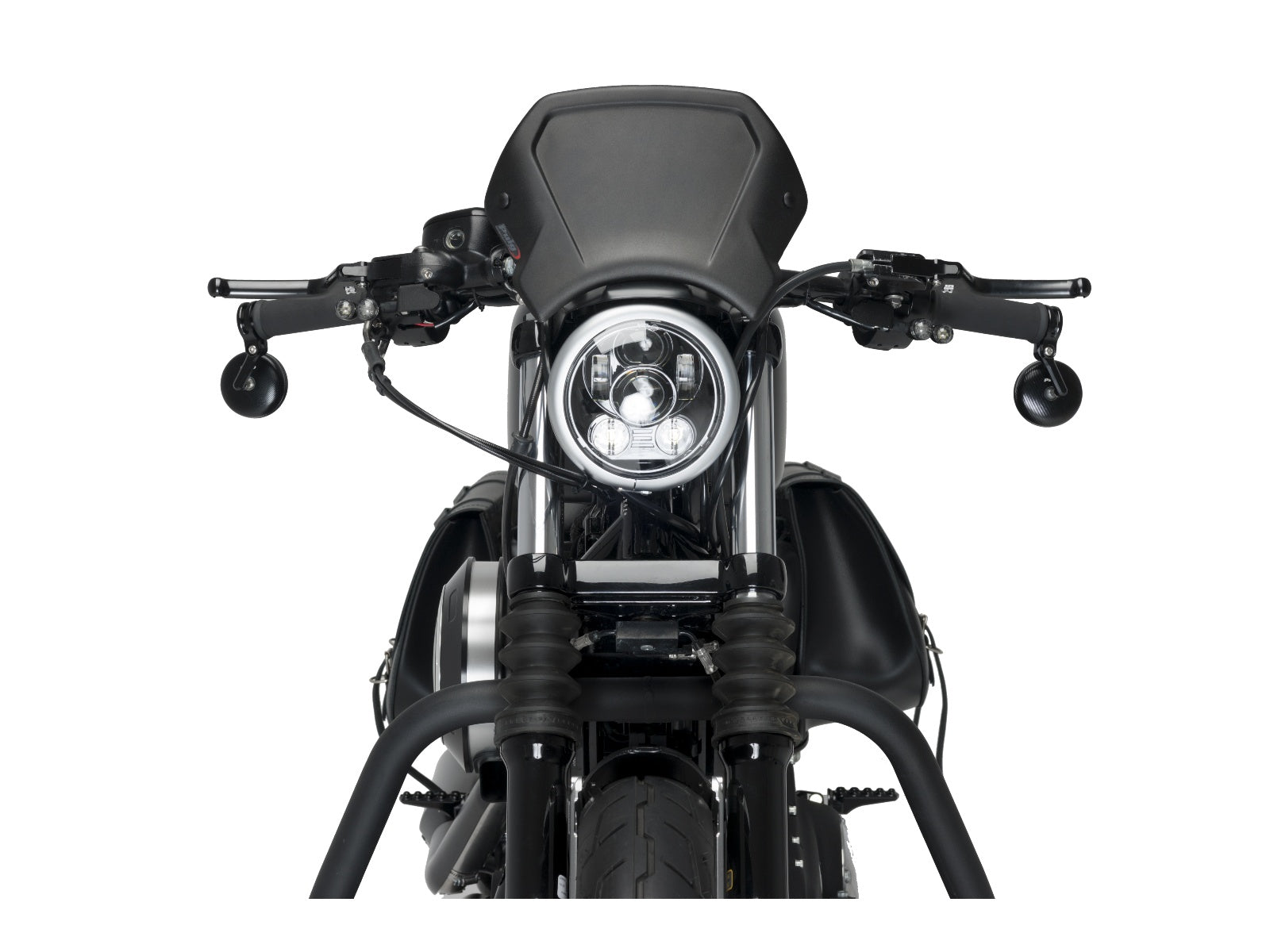 Puig Aluminium Fly Screen In Black for Harley Davidson Sportster 883 Iron XL883N (09-12)