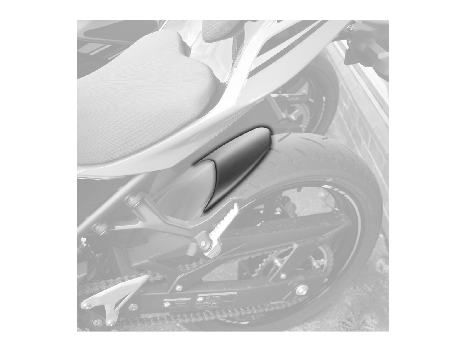 Puig Rear Mudguard Extender In Matt Black for Kawasaki Z500 (24-25)