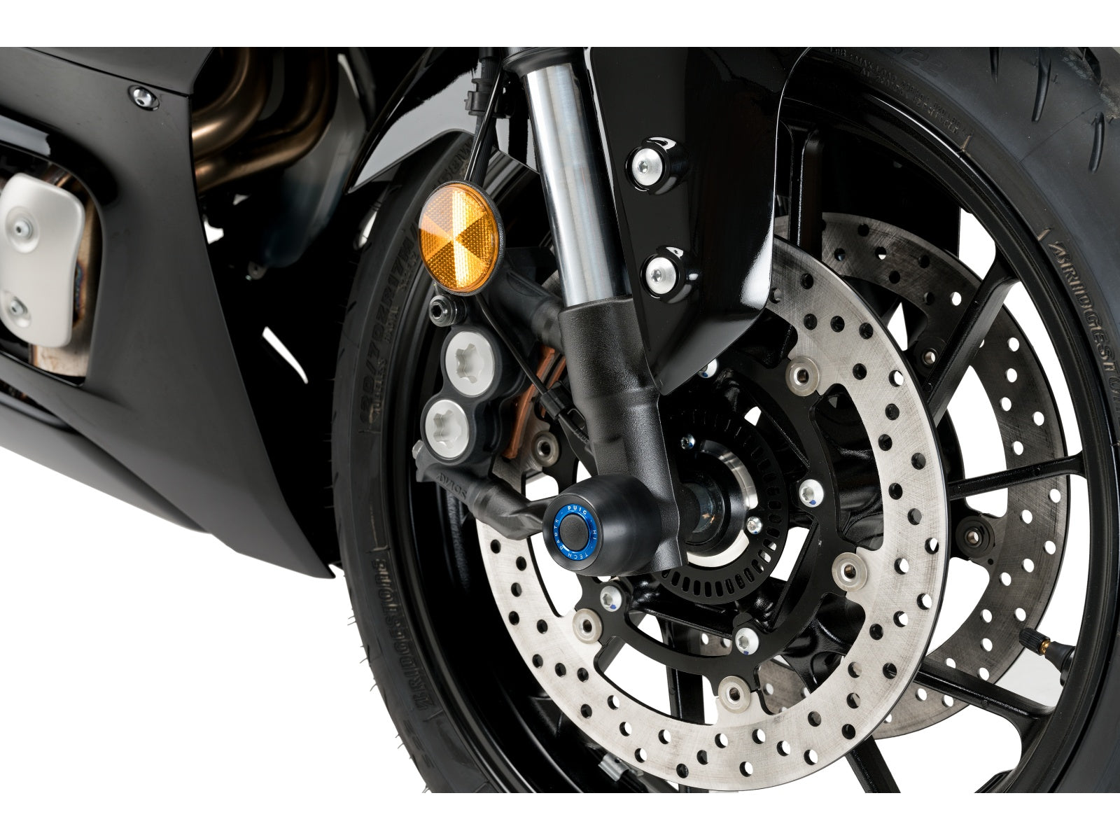 Puig Front Fork Protector In Black for Yamaha YZF R7 (22-25)