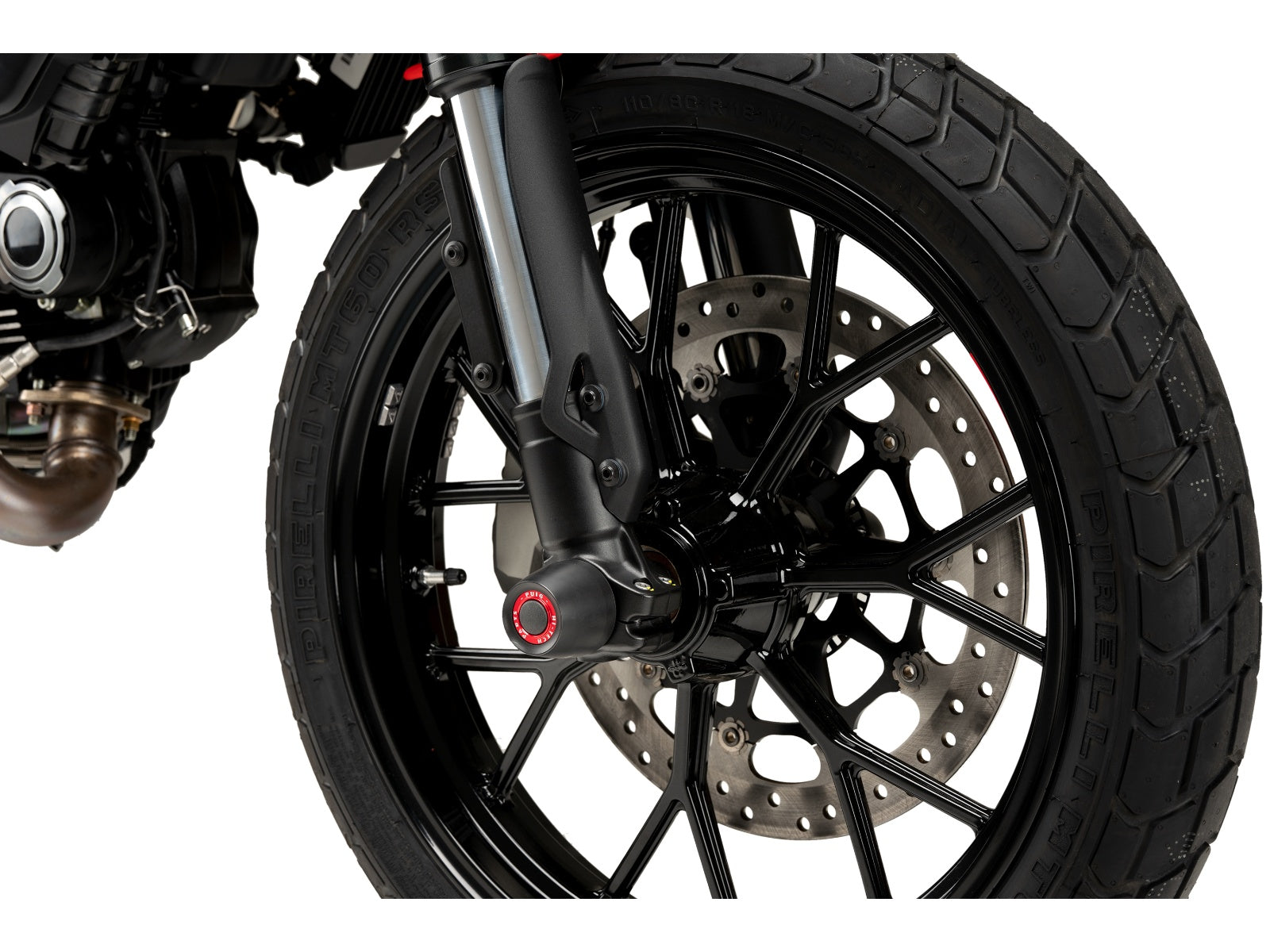 Puig Front Fork Protector In Black for Ducati Scrambler Full Throttle (15-24)