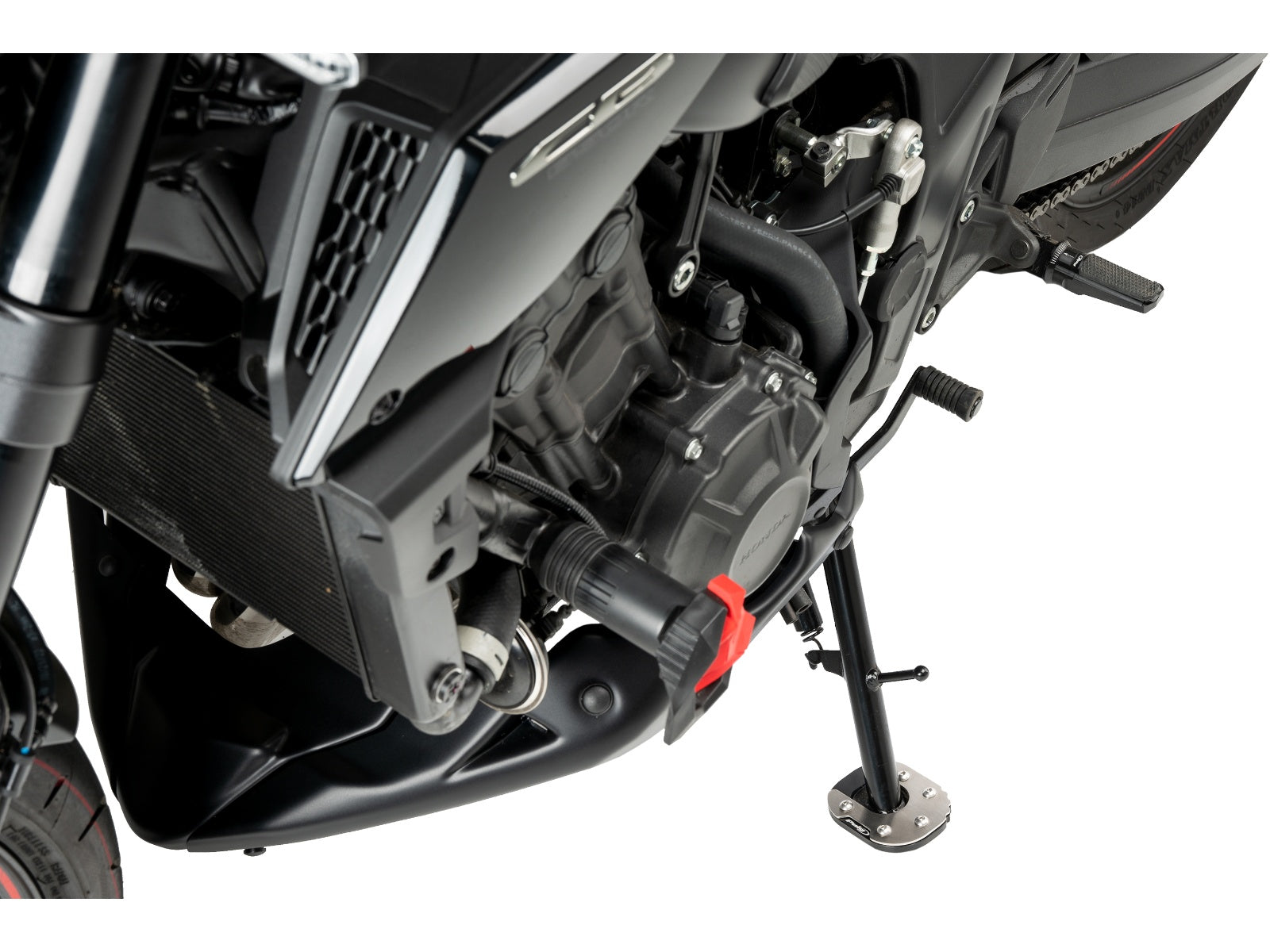 Puig Kickstand Extension Pad In Black for Honda CB650 R Neo Sports Cafe (19-25)