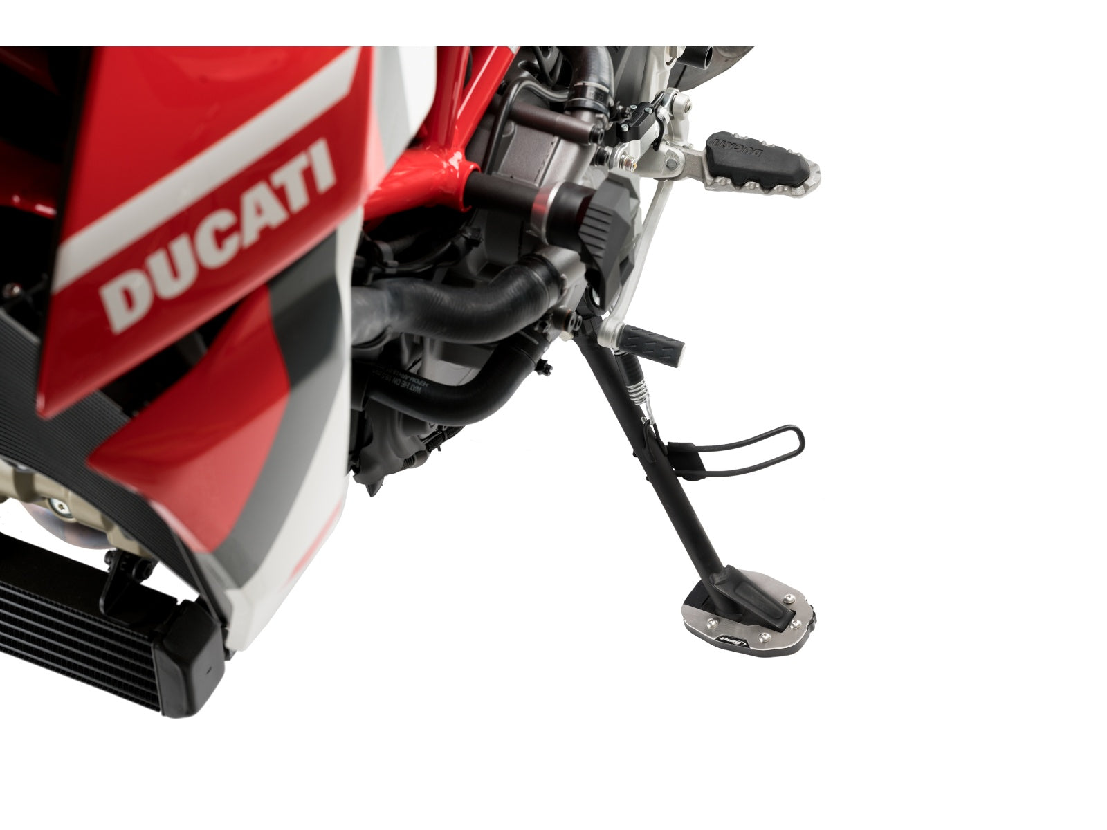 Puig Kickstand Extension Pad In Black for Ducati Multistrada 1200 V4 Pikes Peak (21-24)