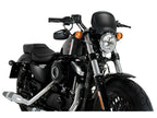 Puig Retro Fly Screen In Matt Black for Harley Davidson Sportster Forty Eight XL1200X (15-20)