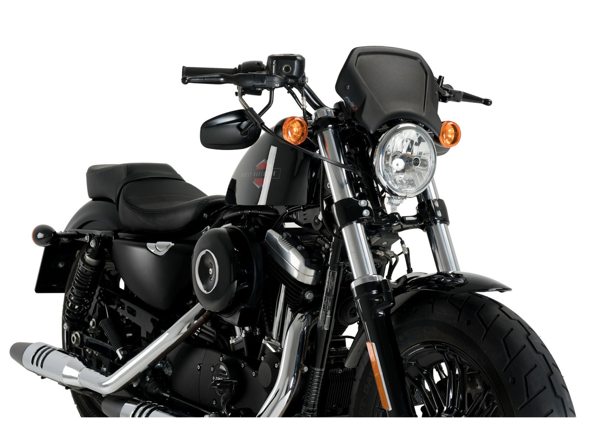 Puig Aluminium Fly Screen In Black for Harley Davidson Sportster Forty Eight XL1200X (15-20) Main image