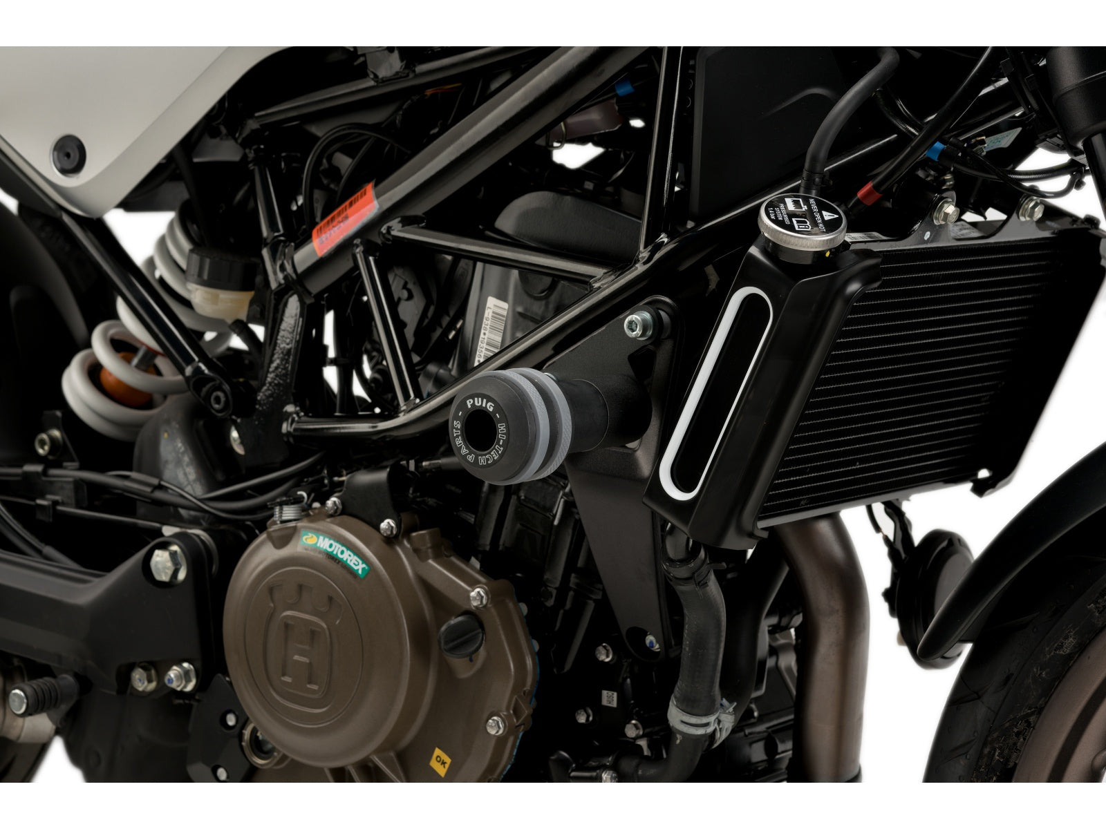 Puig Vintage Frame Sliders In Black for Husqvarna Svartpilen 401 (18-23)