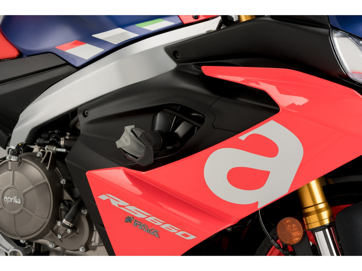 Puig R19 Frame Sliders In Black for Aprilia RS660 (21-25) Main image