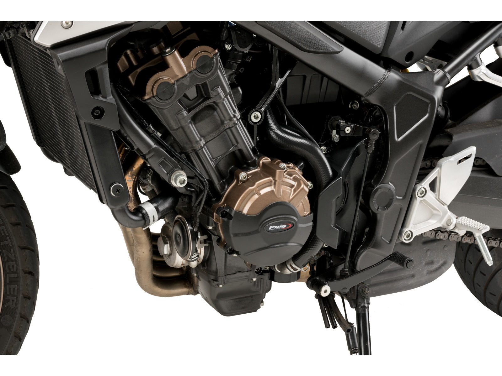 Puig Engine Cover In Black for Honda CB650 R Neo Sports Cafe (19-20)