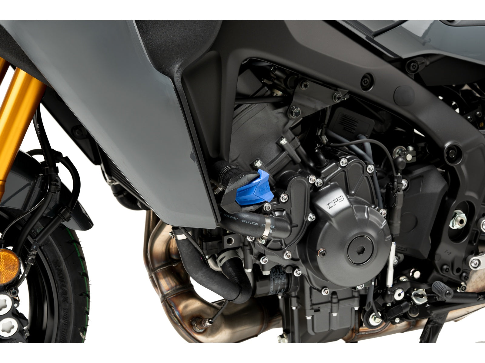 Puig R19 Frame Sliders In Black for Yamaha Tracer 9 GT (21-24)