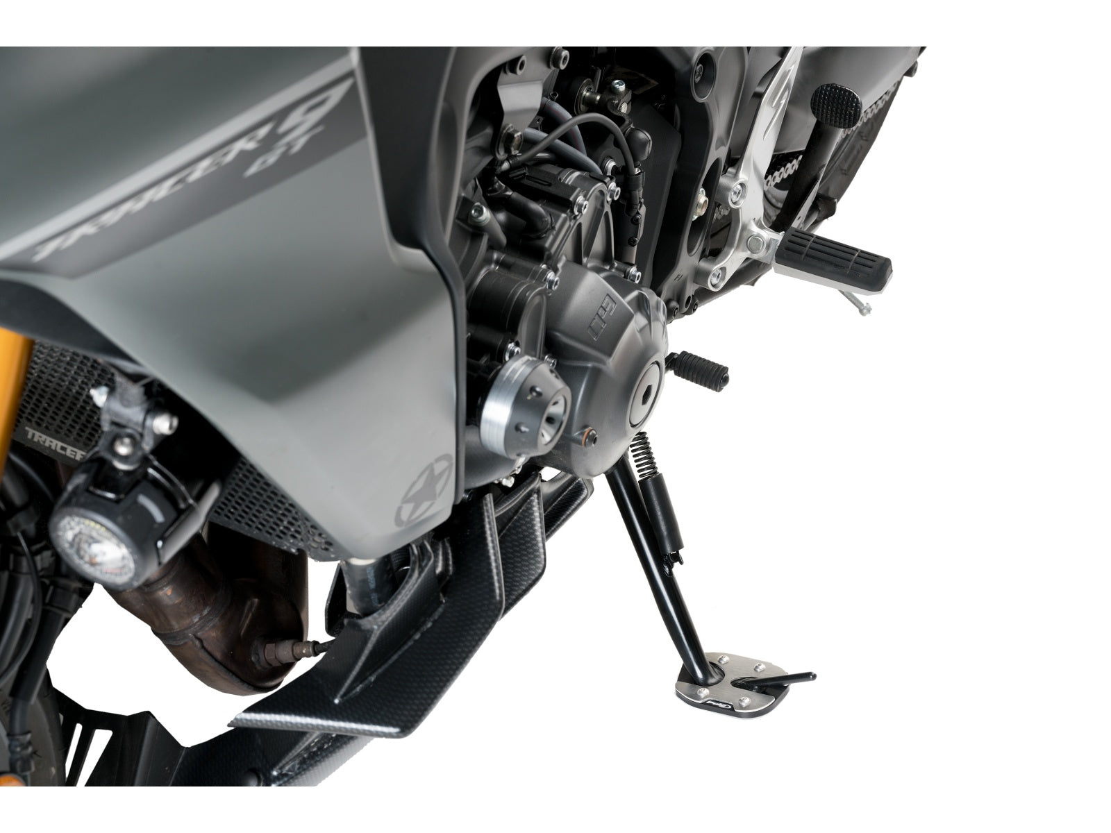 Puig Kickstand Extension Pad In Black for Yamaha Tracer 9 GT Plus (23-24)