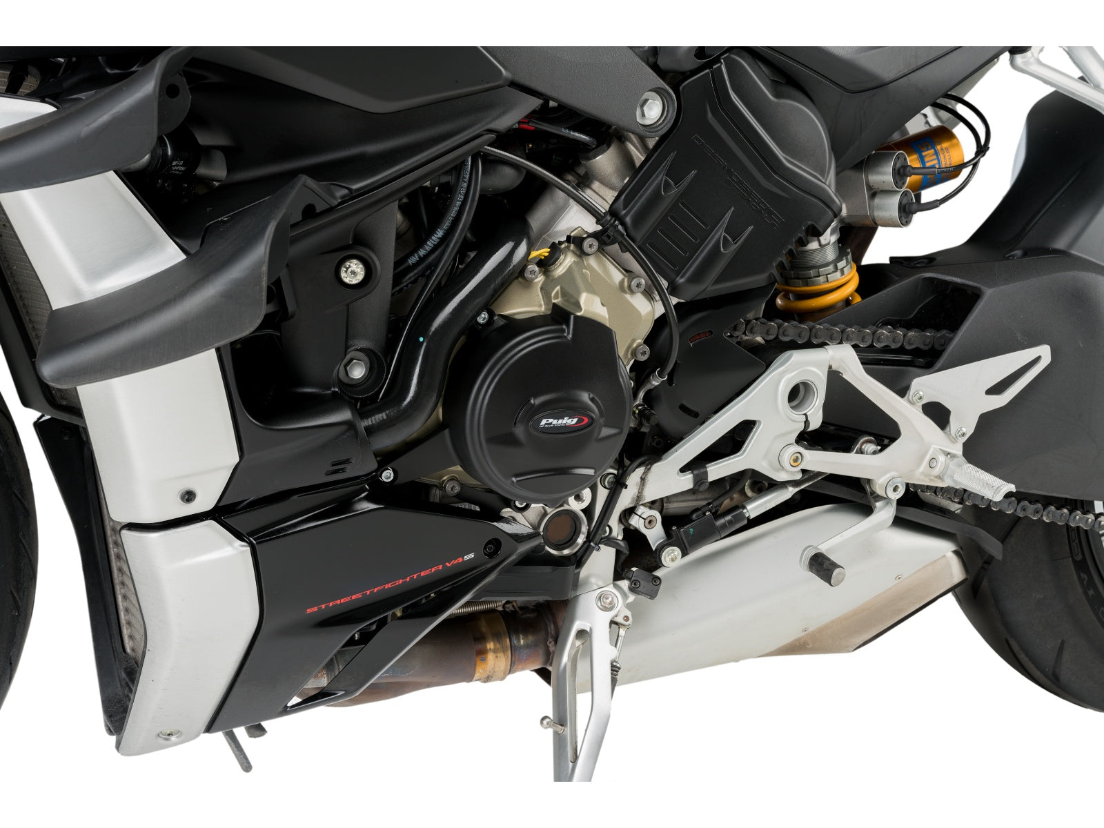 Puig Engine Cover In Black for Ducati Streetfighter V4S (20-22)