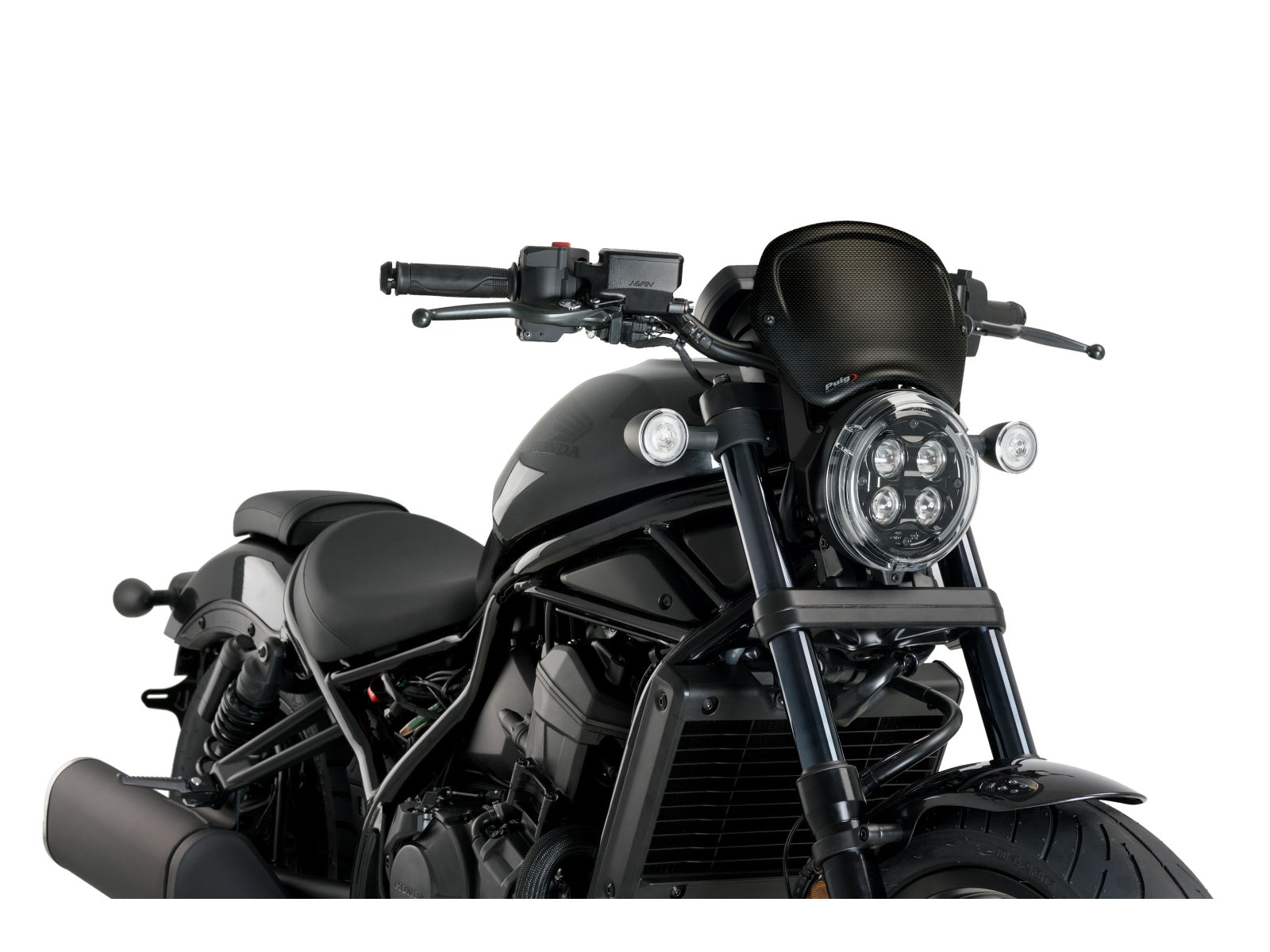 Puig Retro Fly Screen In Matt Black for Honda CMX1100 Rebel (21-25)