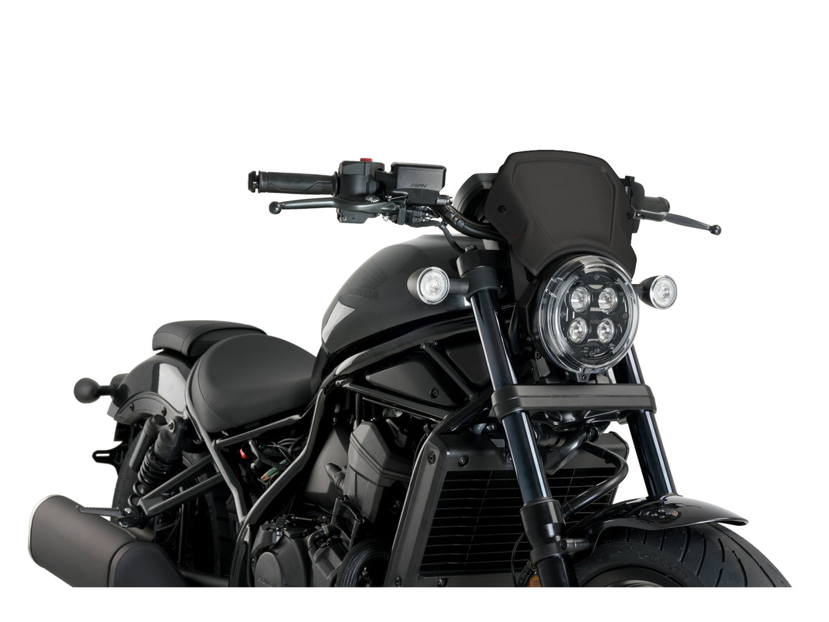 Puig Aluminium Fly Screen In Black for Honda CMX1100 Rebel DCT (21-25) Main image