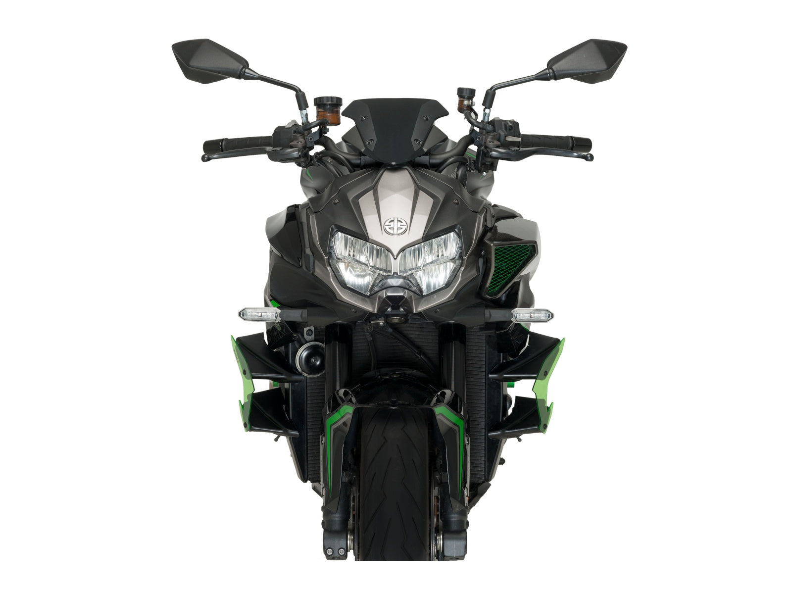 Puig GP Front Downforce Spoilers In Black for Kawasaki Z H2 SE (21-25)