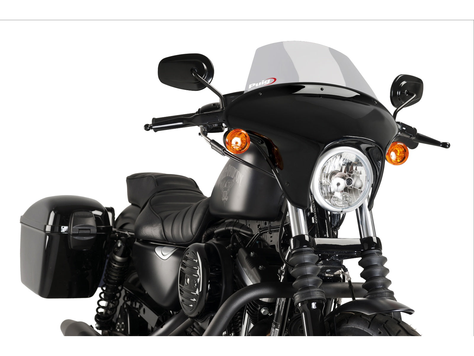 Puig Batwing Touring Screen In Clear for Harley Davidson Sportster 883 Iron XL883N (09-22)