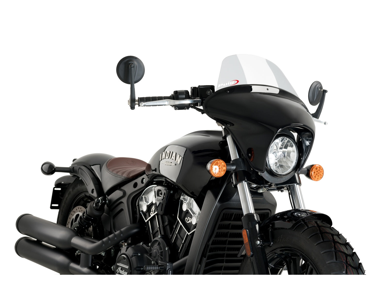 Puig Batwing Touring Screen In Clear for Indian Scout Bobber (18-25)