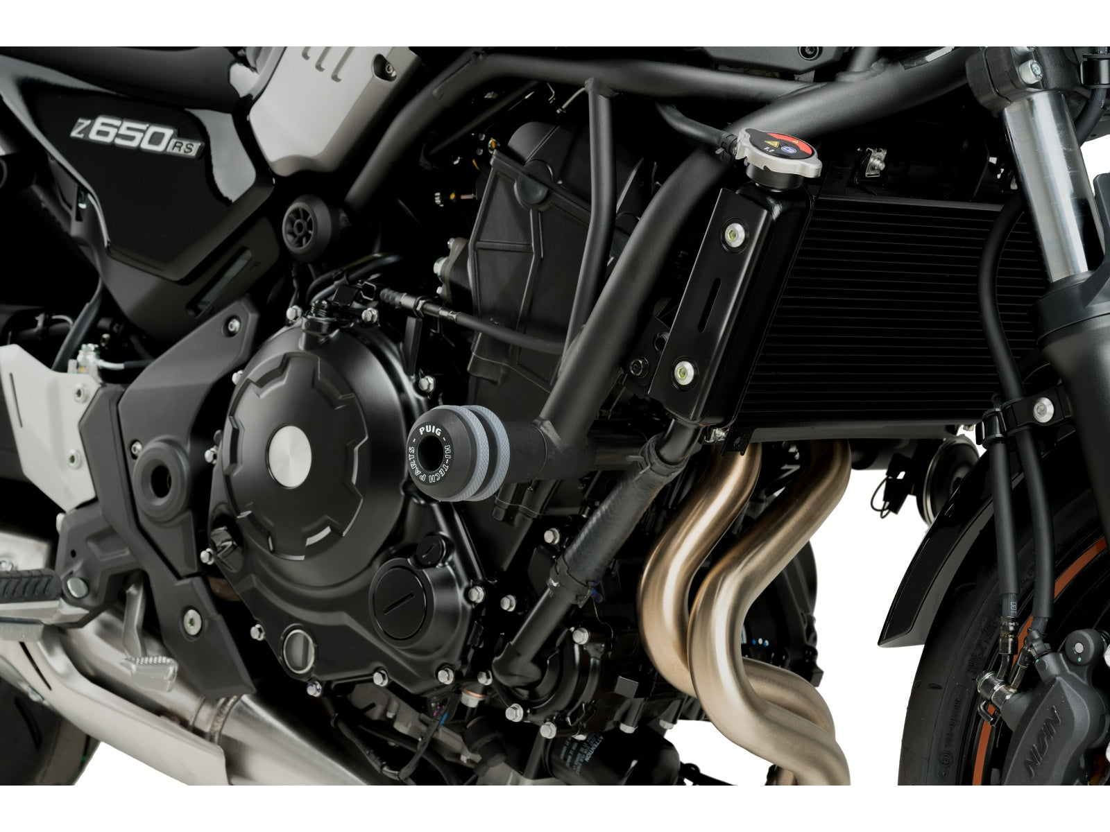 Puig Vintage Frame Sliders In Black for Kawasaki Z650 RS (22-25)