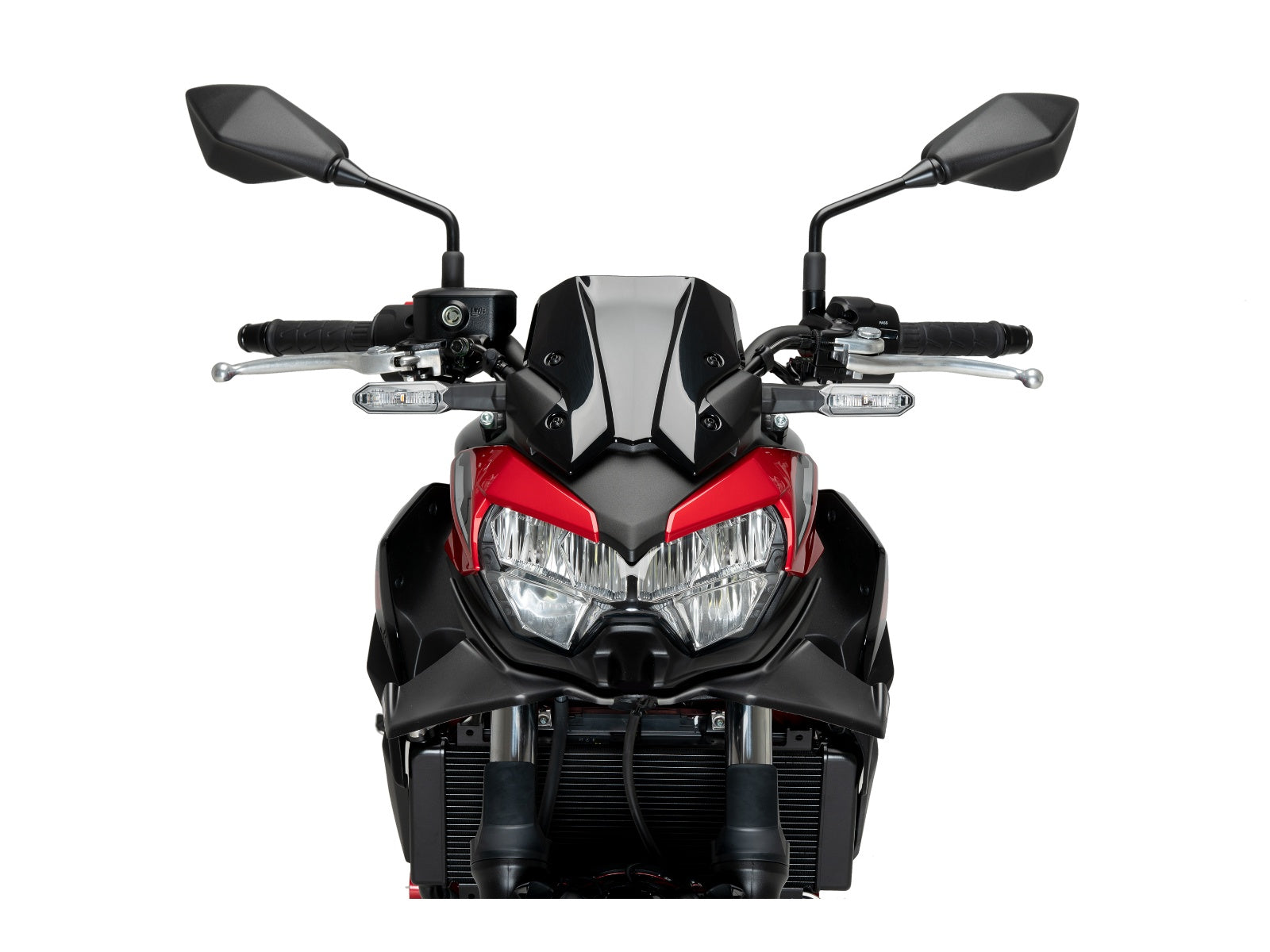 Puig Naked Front Downforce Spoilers In Matt Black for Kawasaki Z650 (21-25)