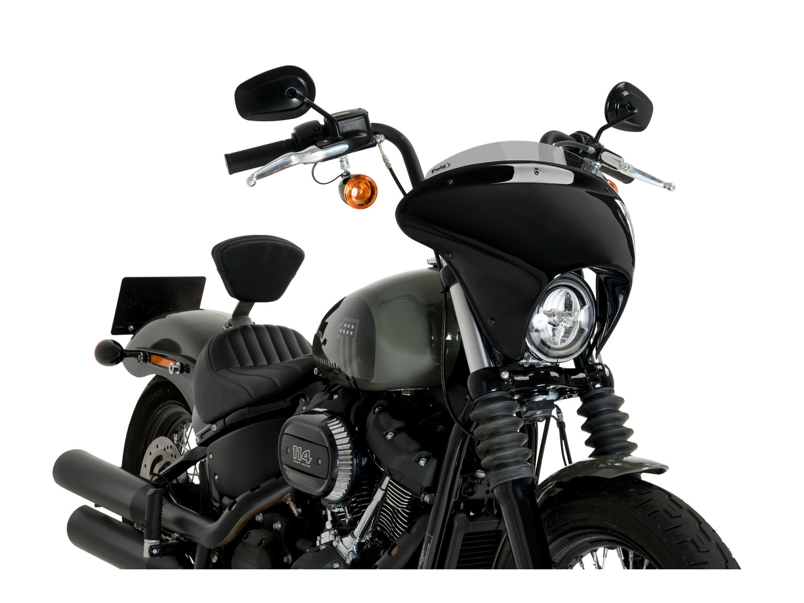 Puig Batwing Sport Screen In Clear for Harley Davidson Softail Street Bob FXBB (21-24)
