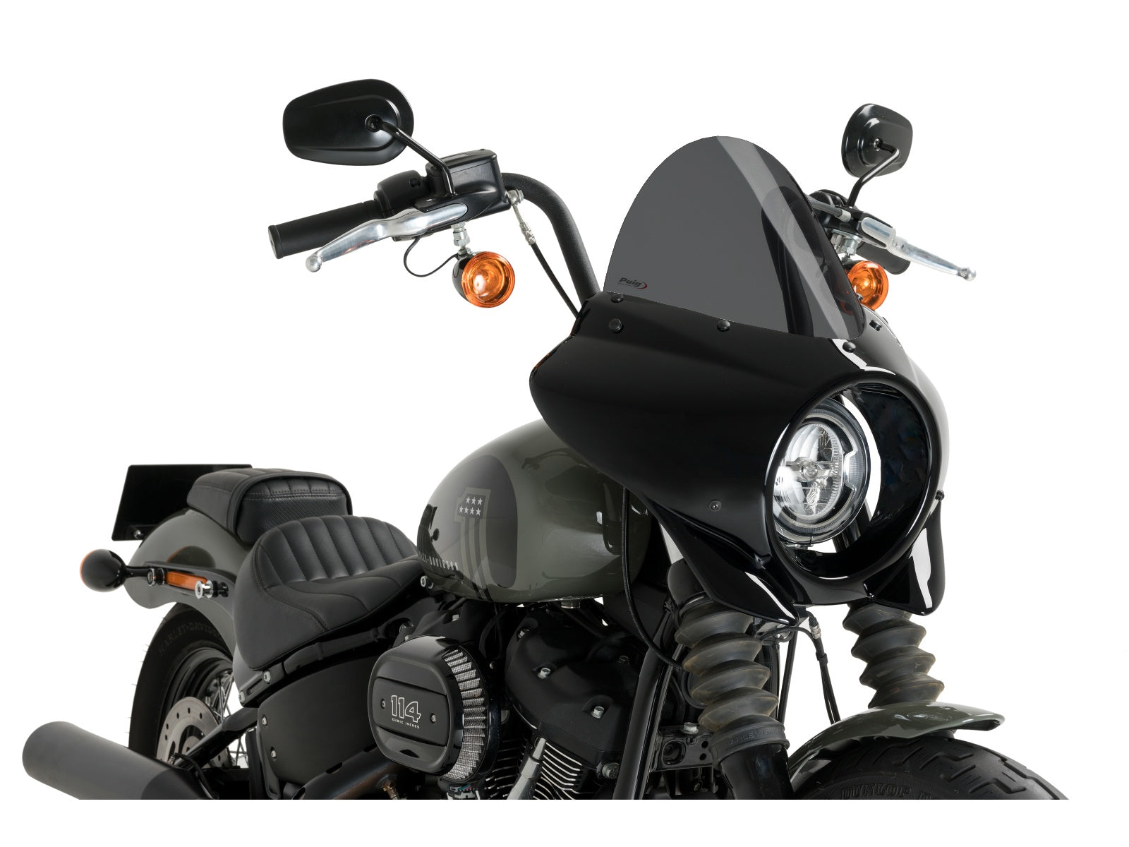 Puig Mirage Touring Screen In Clear for Harley Davidson Softail Street Bob FXBB (21-24)