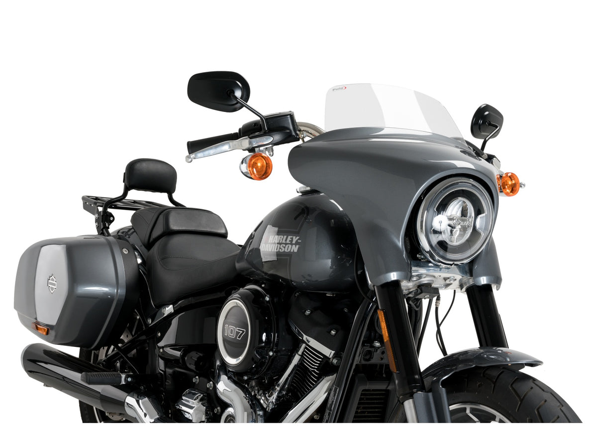 Puig Batwing Sport Screen In Clear for Harley Davidson Softail Sport Glide FLSB (18-24) Main image