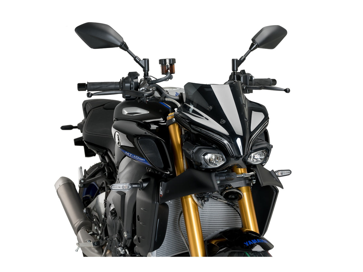 Puig Naked Front Downforce Spoilers In Matt Black for Yamaha MT-10 SP (22-25)