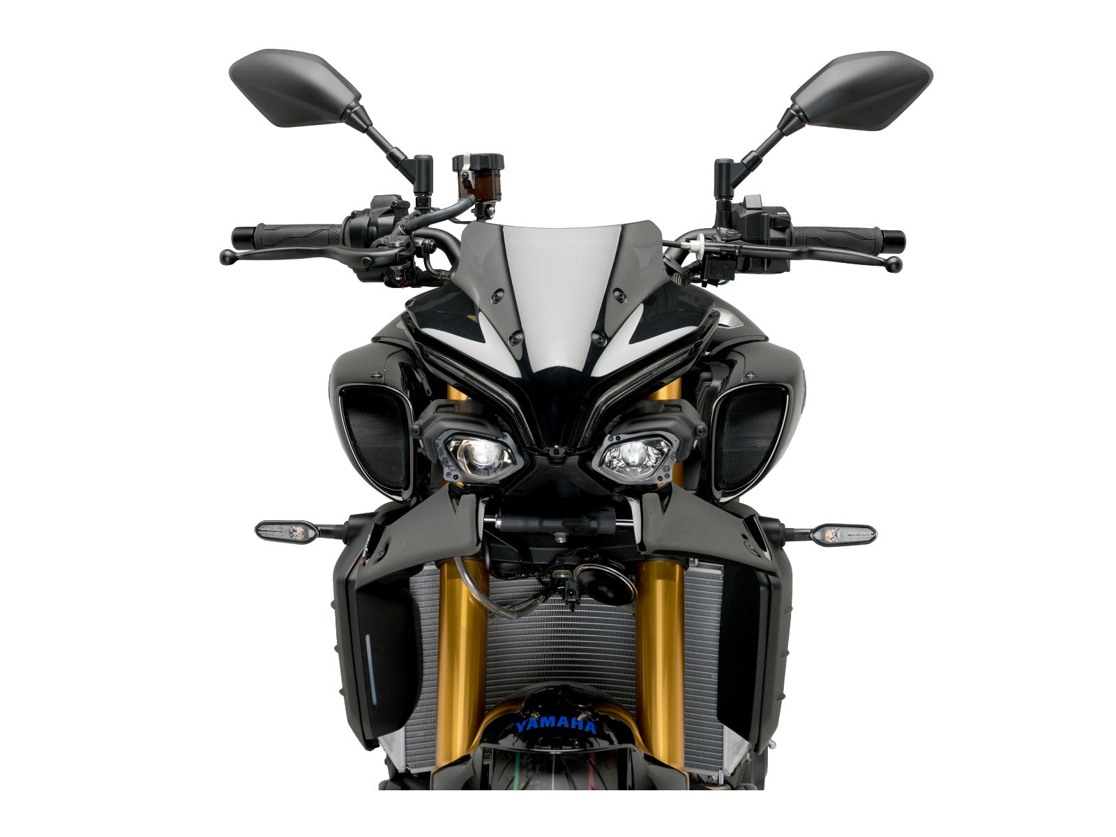 Puig Naked Front Downforce Spoilers In Matt Black for Yamaha MT-10 SP (22-25)