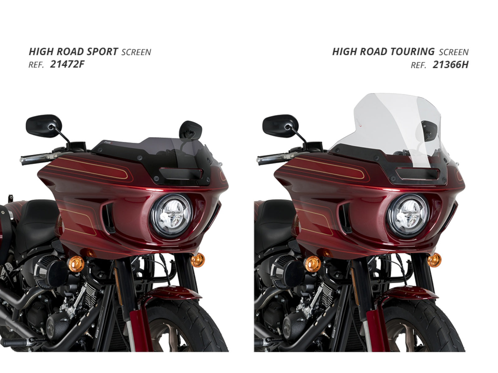 Puig Batwing Sport Screen In Clear for Harley Davidson Softail Low Rider ST FXLRST (22-24)