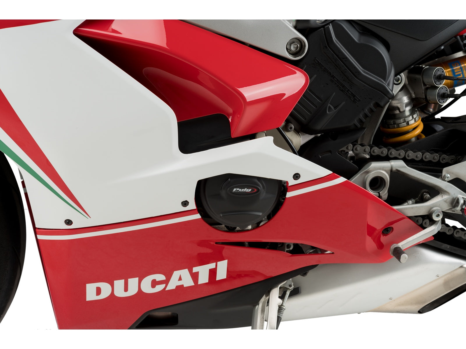 Puig Track Engine Cover In Black for Ducati Panigale V4 R (20-24)
