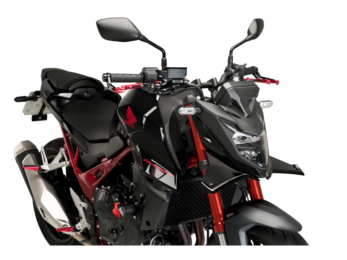 Puig Naked Front Downforce Spoilers In Matt Black for Honda CB750 Hornet (23-24)