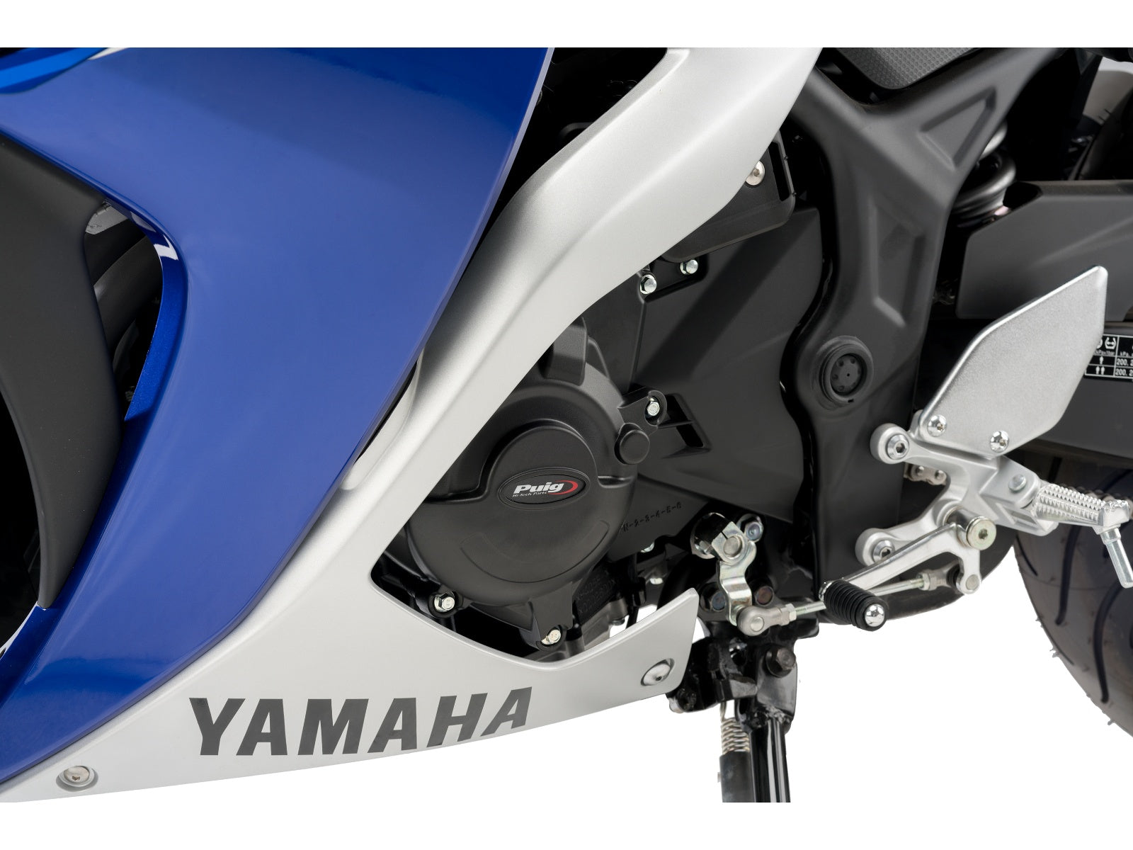 Puig Track Engine Cover In Black for Yamaha YZF R3 (20-24)