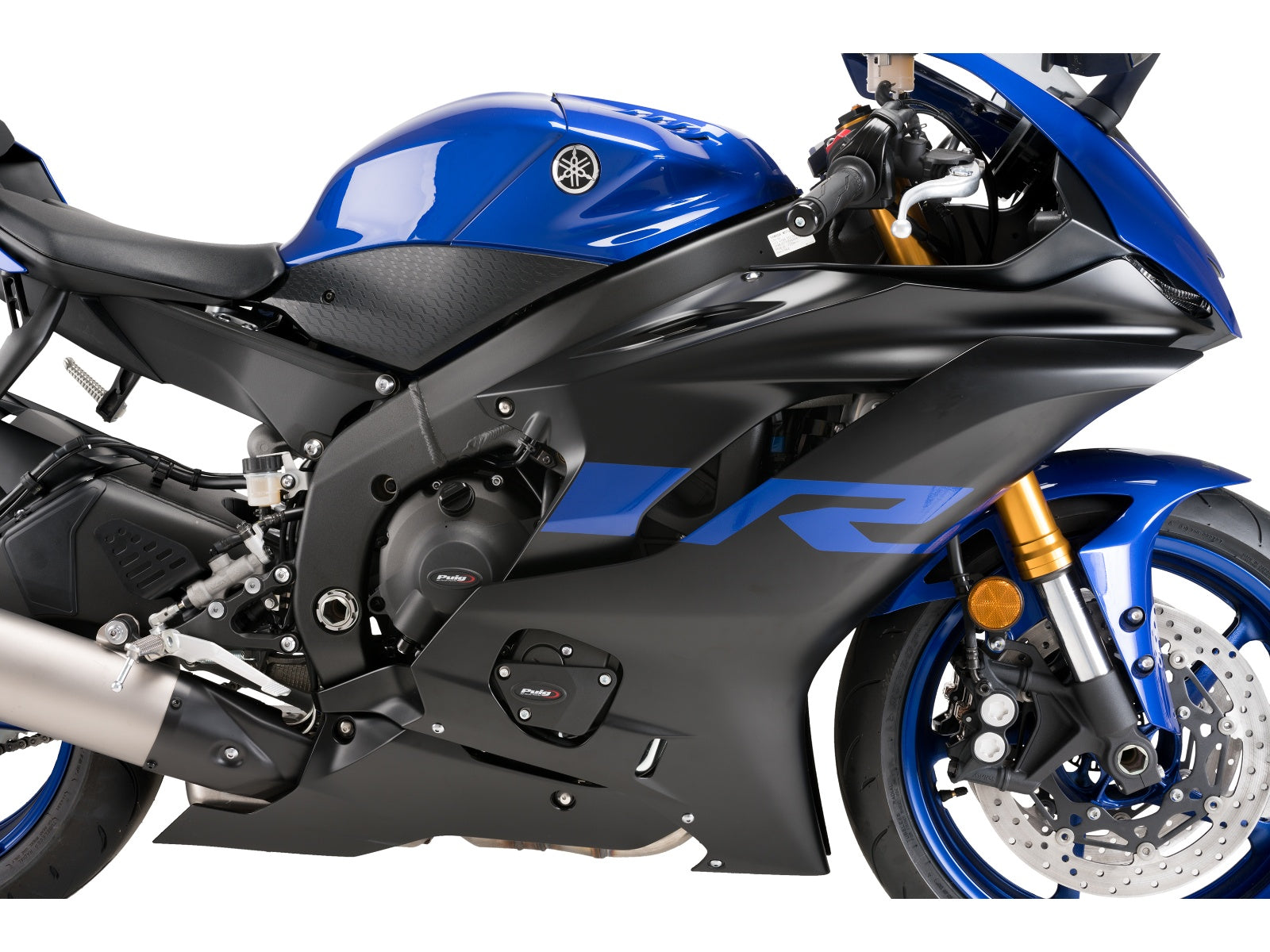 Puig Track Engine Cover In Black for Yamaha YZF R6 Race (22-24)