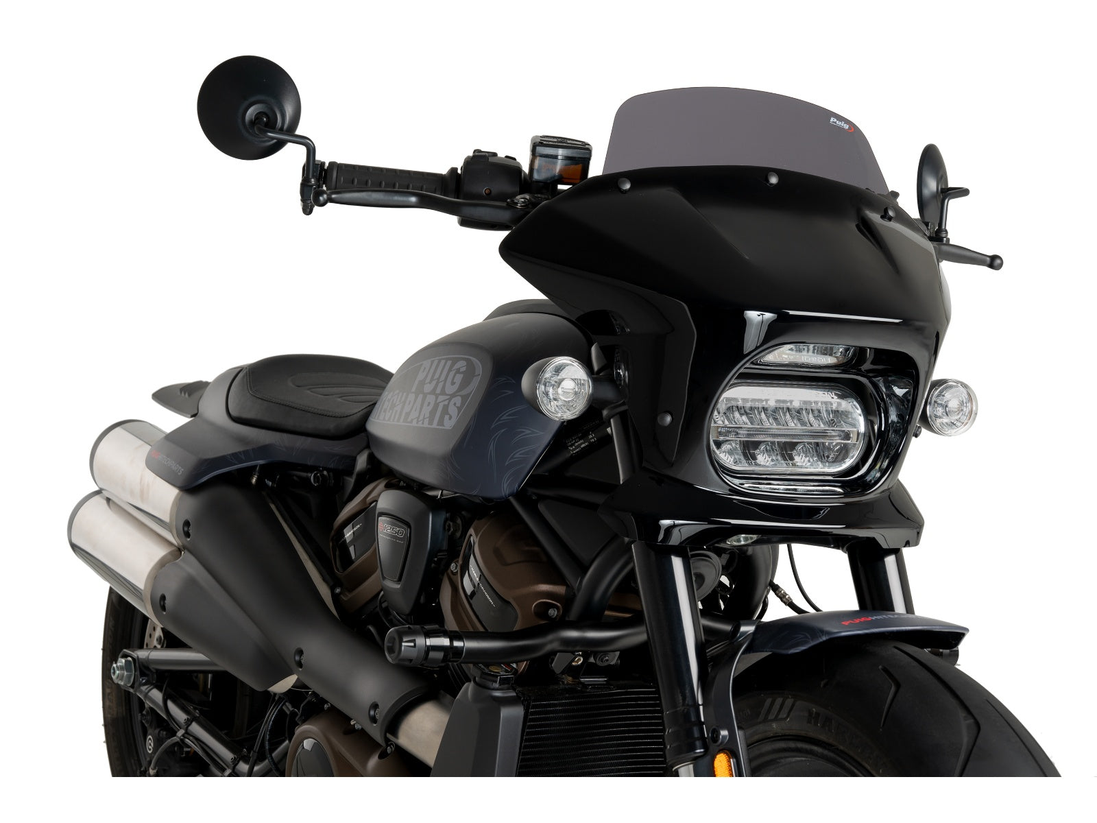 Puig Fury Touring Screen In Clear for Harley Davidson Sportster S RH1250S (21-24)