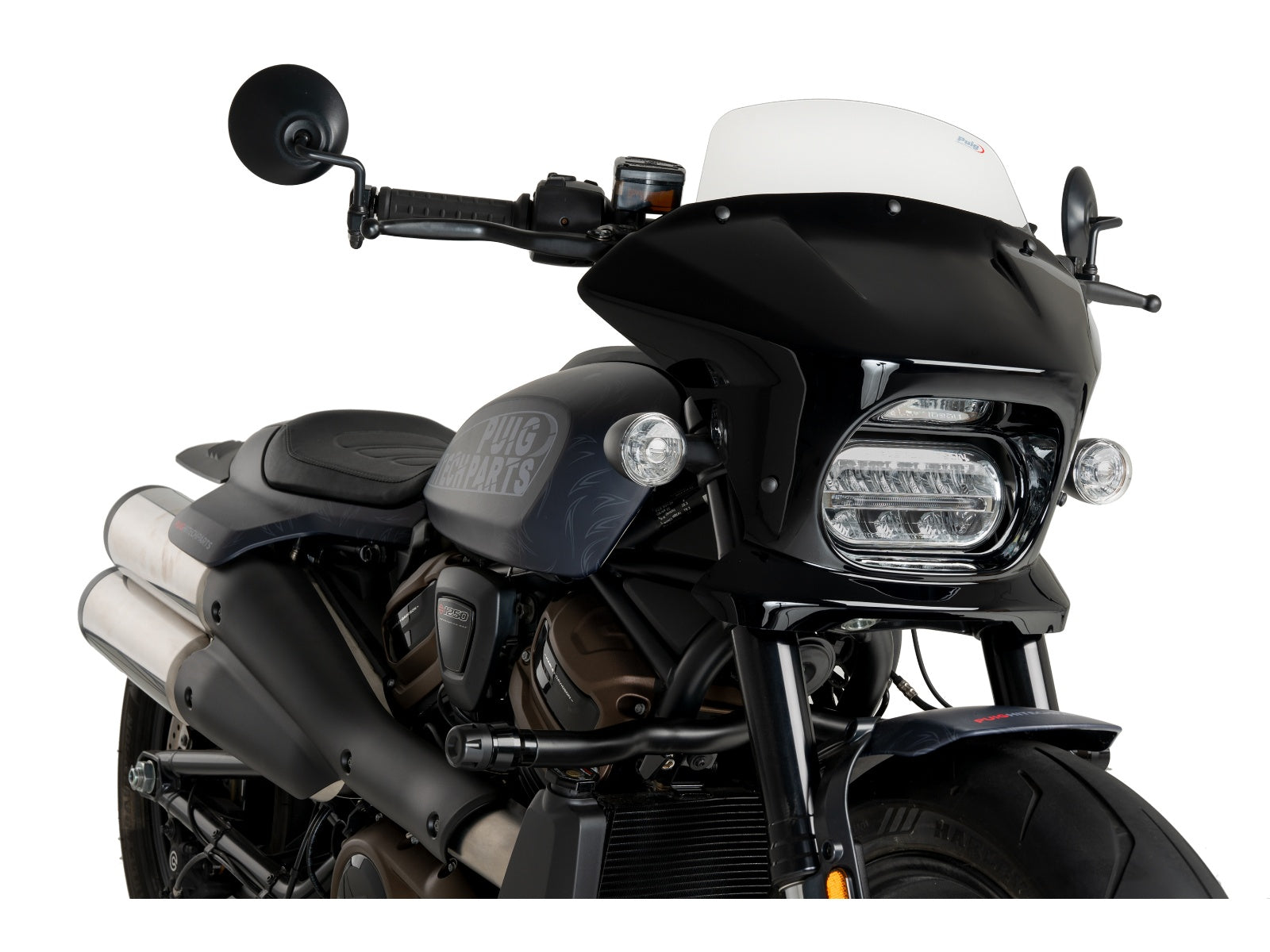 Puig Fury Touring Screen In Clear for Harley Davidson Sportster S RH1250S (21-24)
