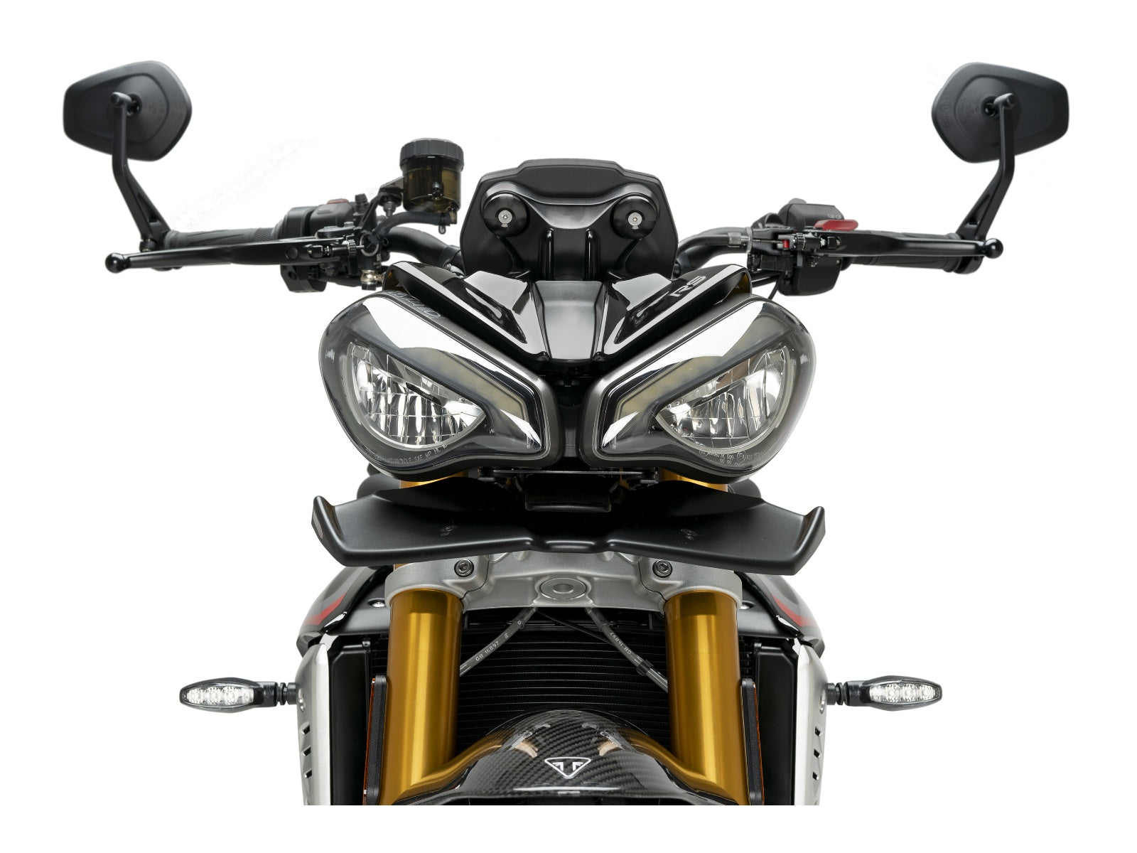 Puig Naked Front Downforce Spoilers In Matt Black for Triumph Speed Triple 1200 RS (21-25)