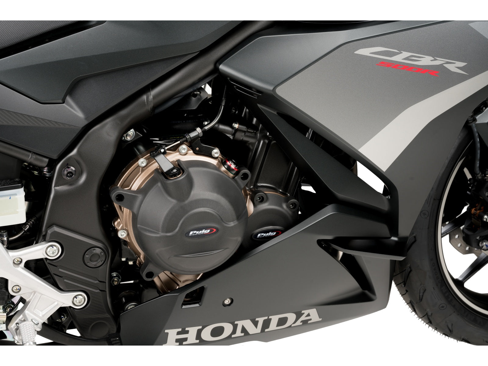 Puig Track Engine Cover In Black for Honda CB500 F (22-24)