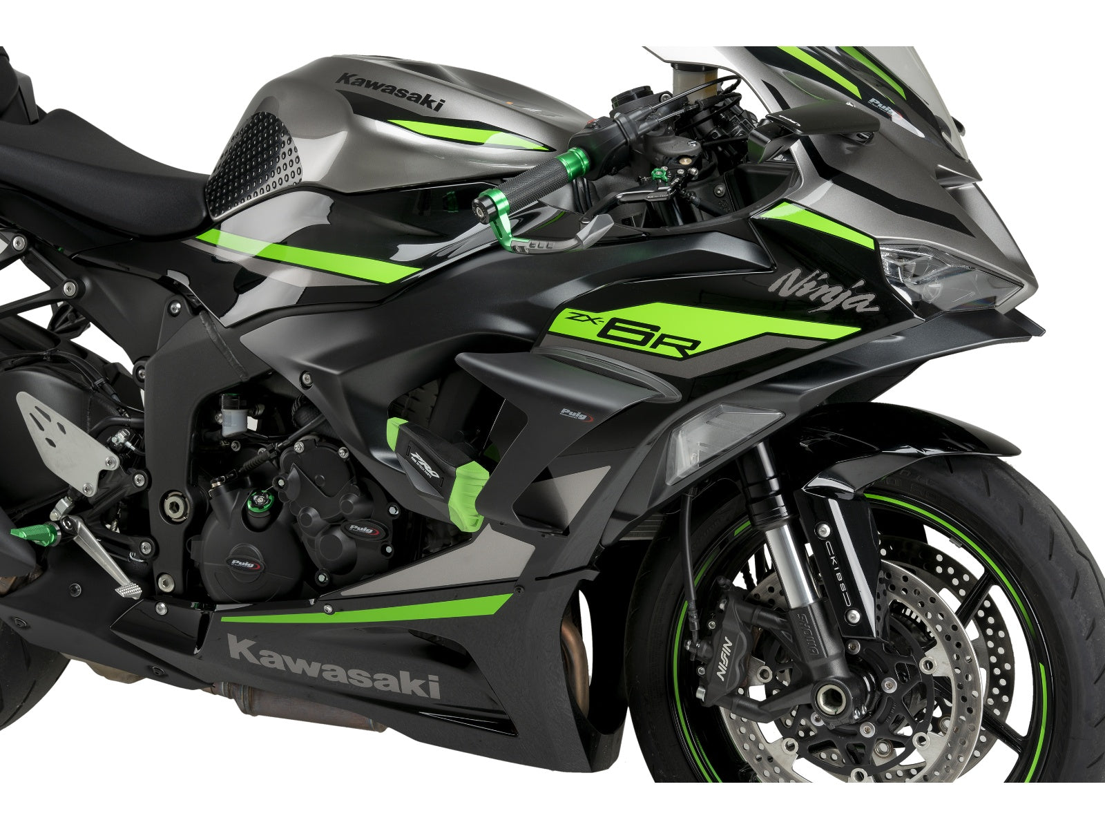 Puig Pro Frame Sliders In Black for Kawasaki ZX-6R 636 (24-25)