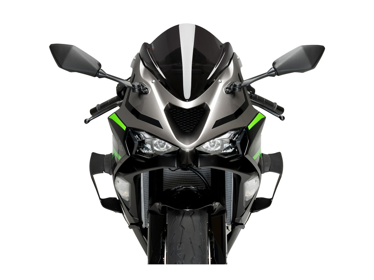 Puig Racing Downforce Spoilers In Matt Black for Kawasaki ZX-6R 636 (24-25)