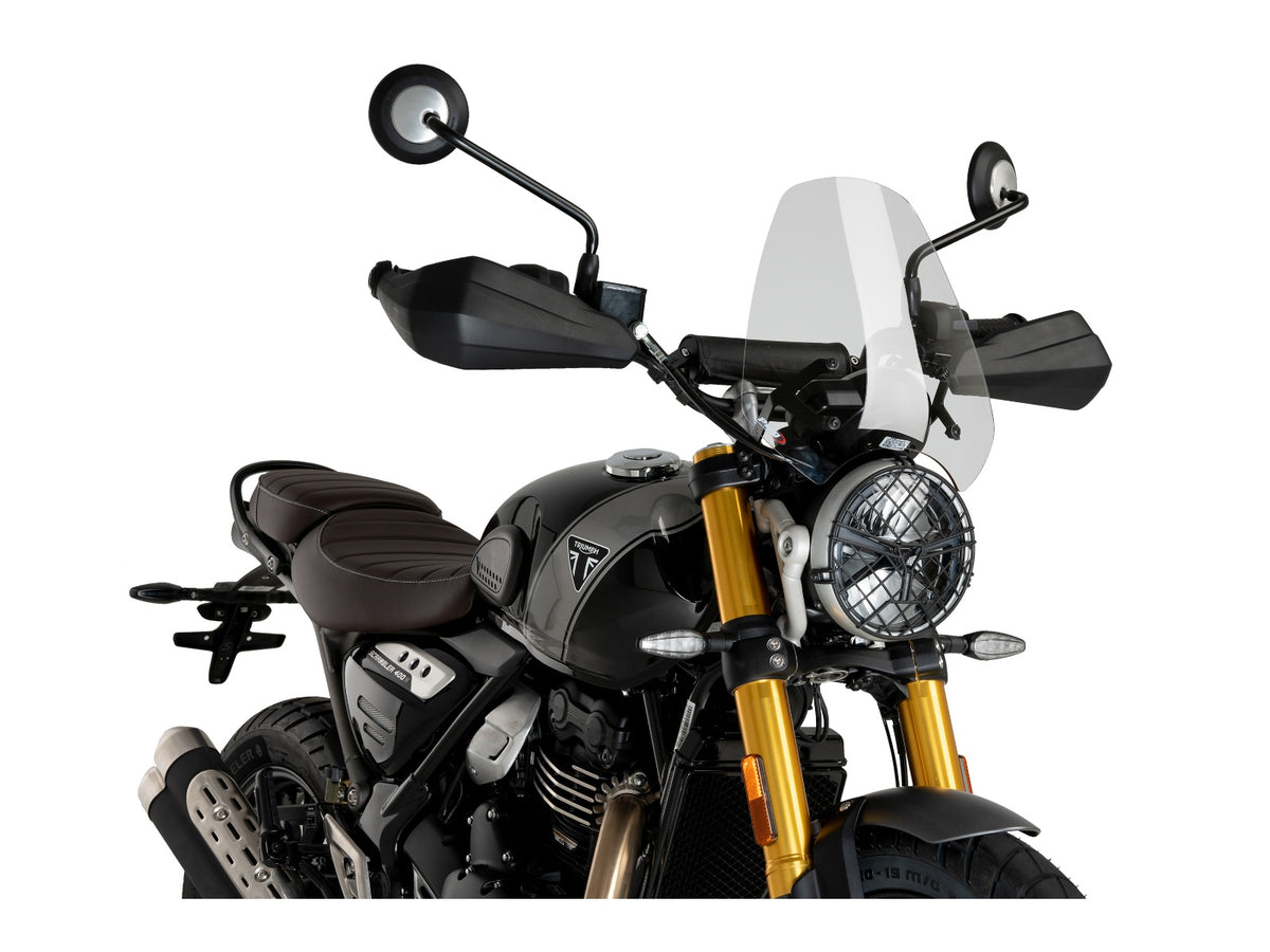 Puig New Generation Sport Screen In Clear for Triumph Scrambler 400 X (24-25)