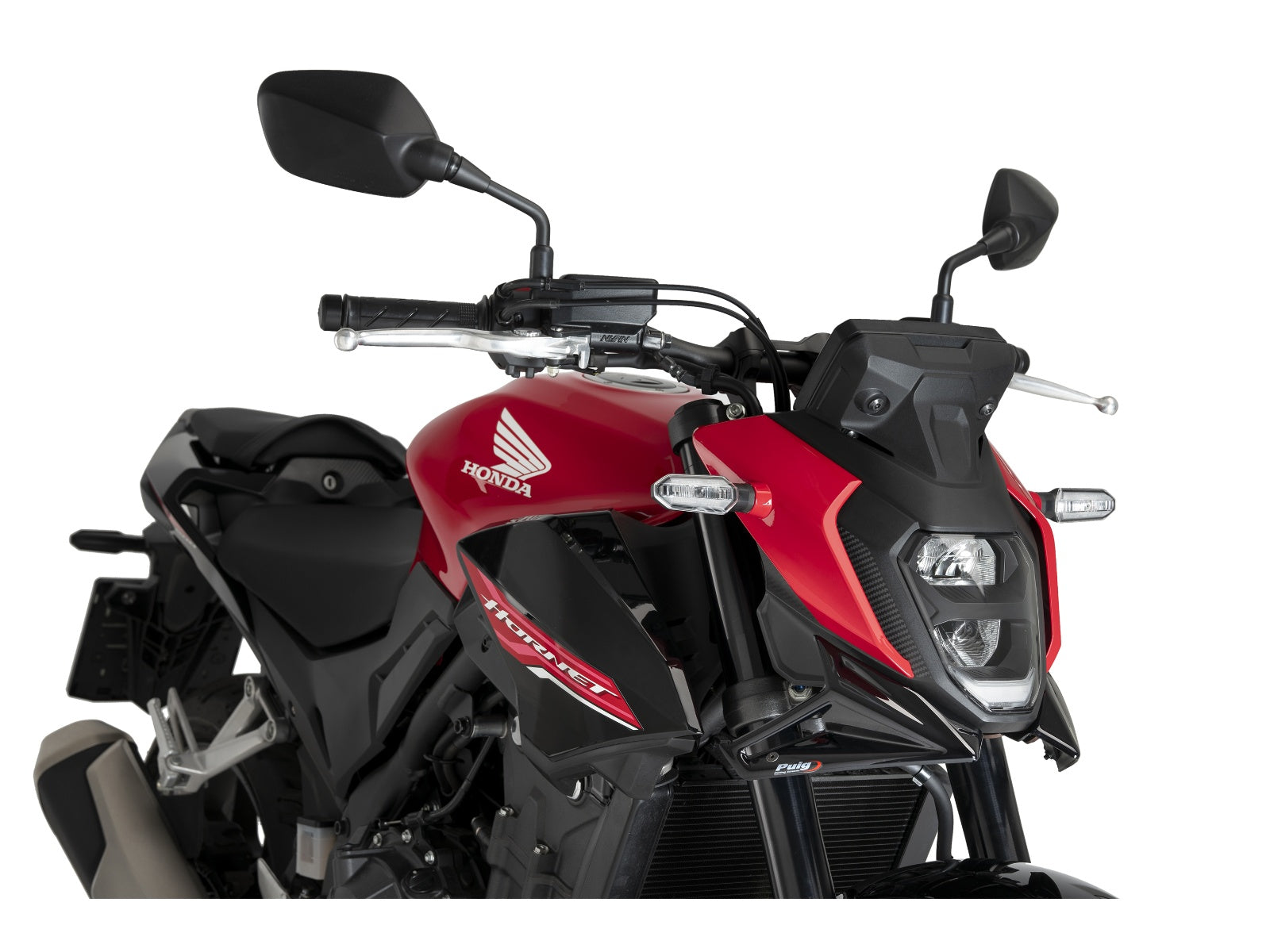 Puig Naked Front Downforce Spoilers In Matt Black for Honda CB500 Hornet (24-25)