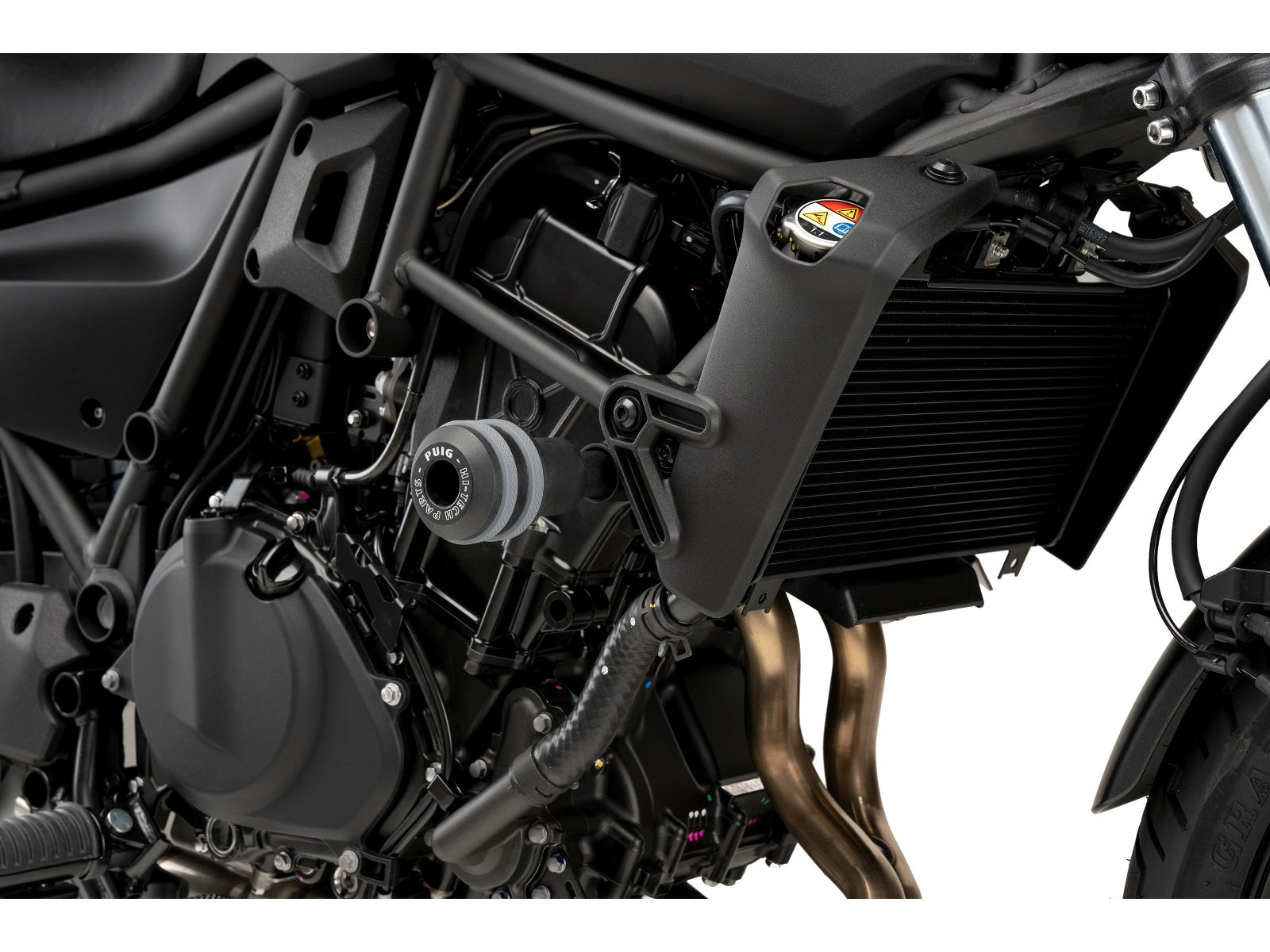 Puig Vintage Frame Sliders In Black for Kawasaki Eliminator 500 (24-25)