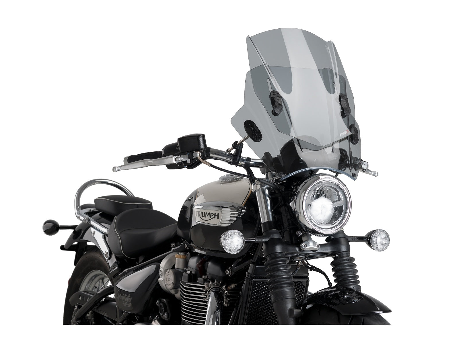 Puig Adjustable Twin Screen In Clear for Triumph Bonneville Speedmaster (18-25)