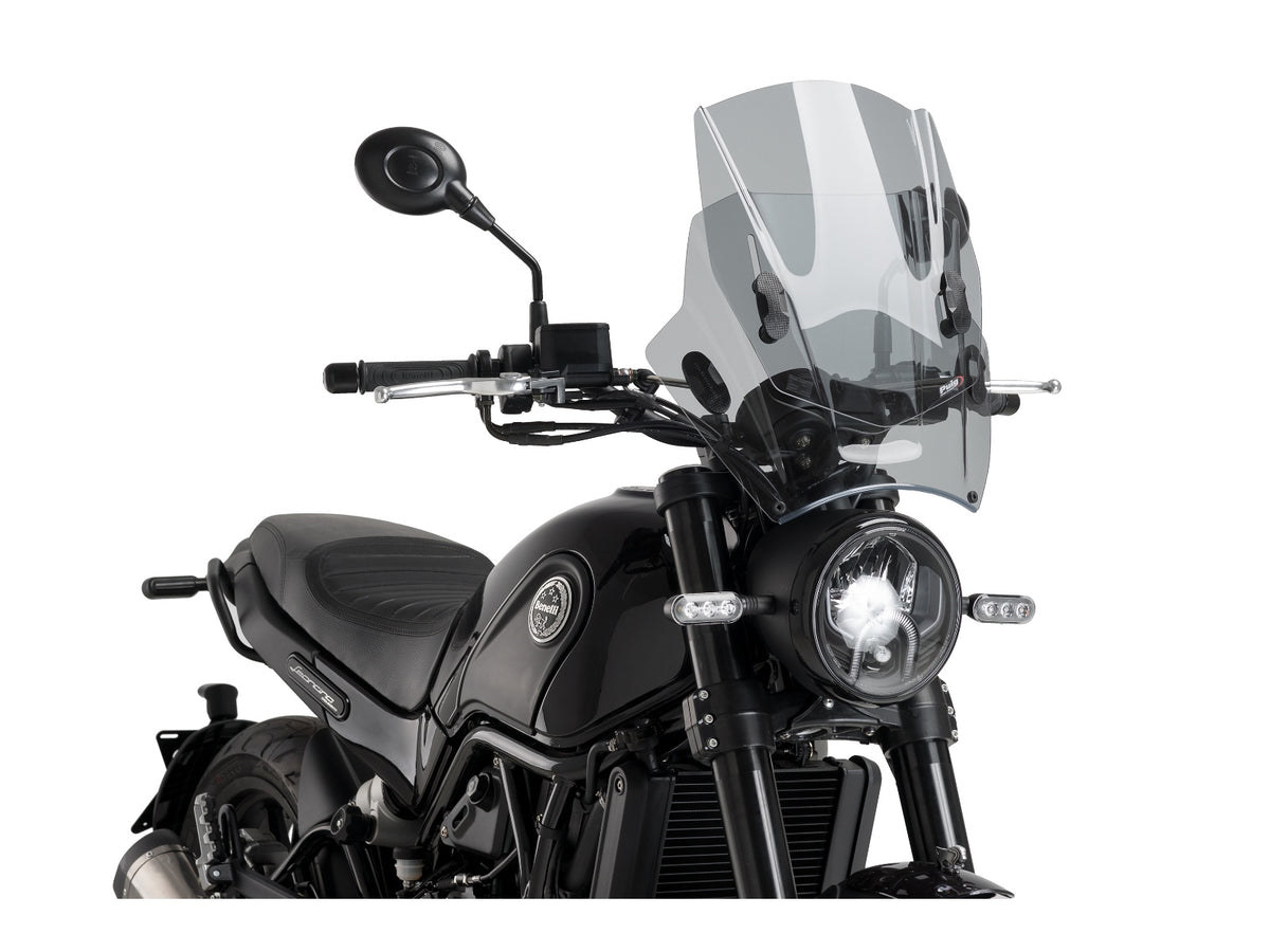 Puig Adjustable Twin Screen In Clear for Benelli Leoncino 500 (16-25)