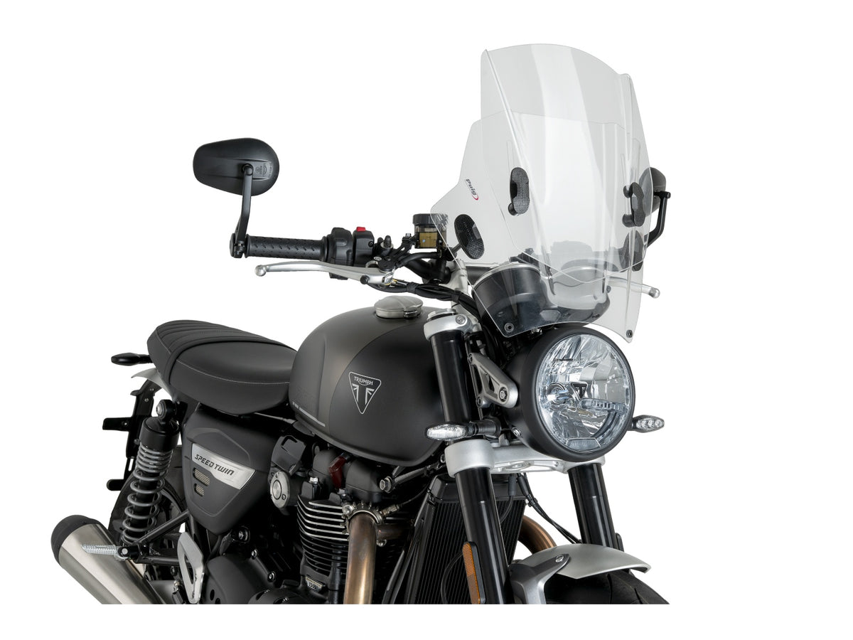 Puig Adjustable Twin Screen In Clear for Triumph Speed Twin 1200 (19-24) Main image
