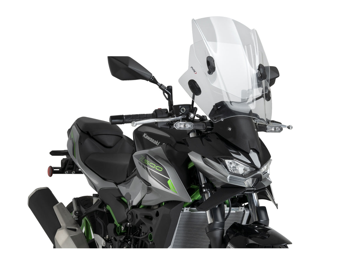 Puig Adjustable Twin Screen In Clear for Kawasaki Z500 (24-25) Main image