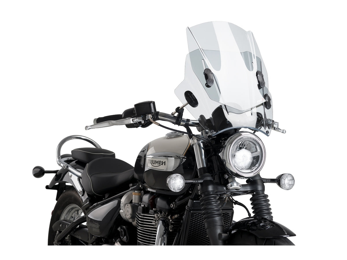 Puig Adjustable Twin Screen In Clear for Triumph Bonneville Speedmaster (18-25)