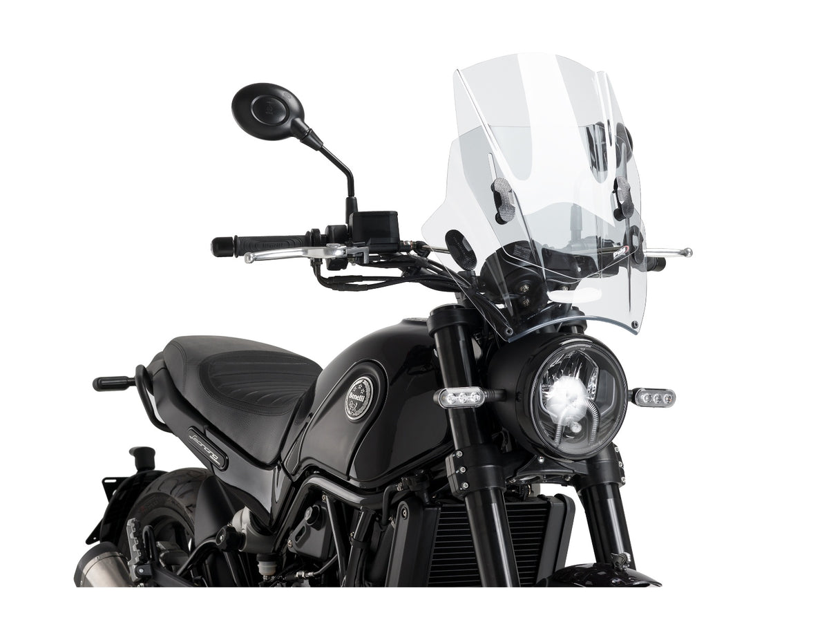 Puig Adjustable Twin Screen In Clear for Benelli Leoncino 500 (16-25)