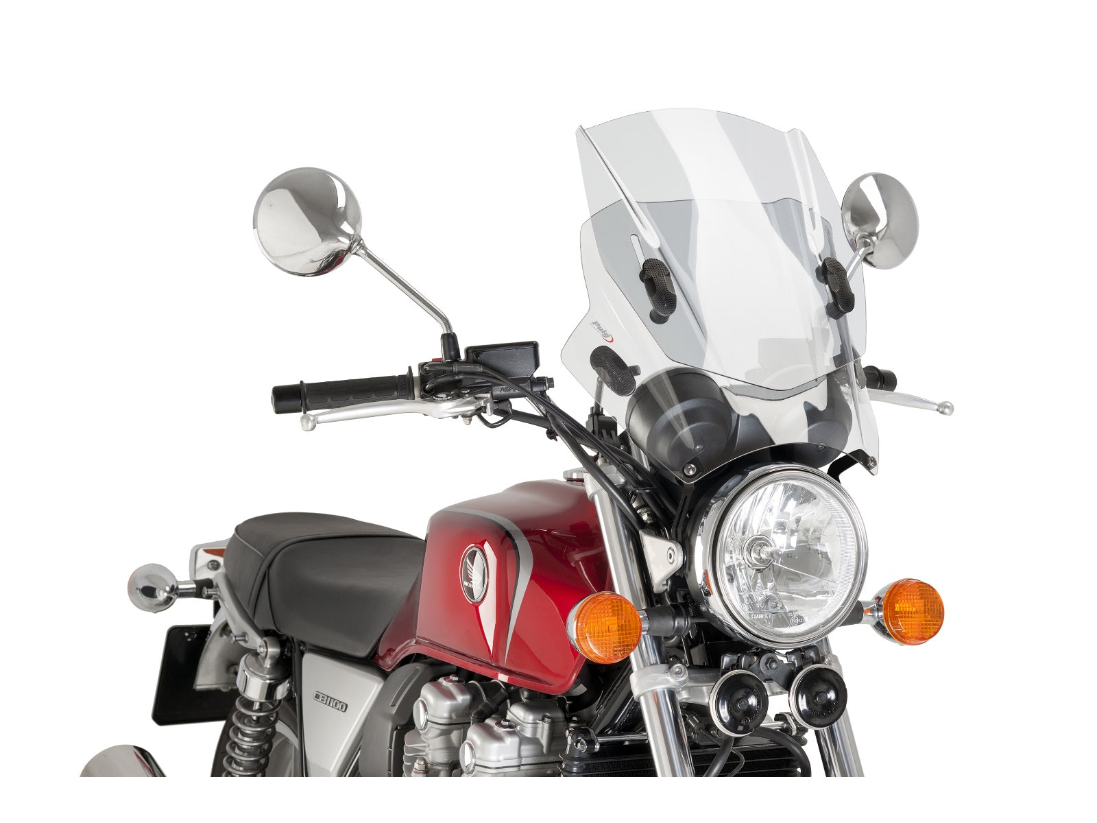 Puig Adjustable Twin Screen In Clear for Triumph Bonneville SE (09-15)