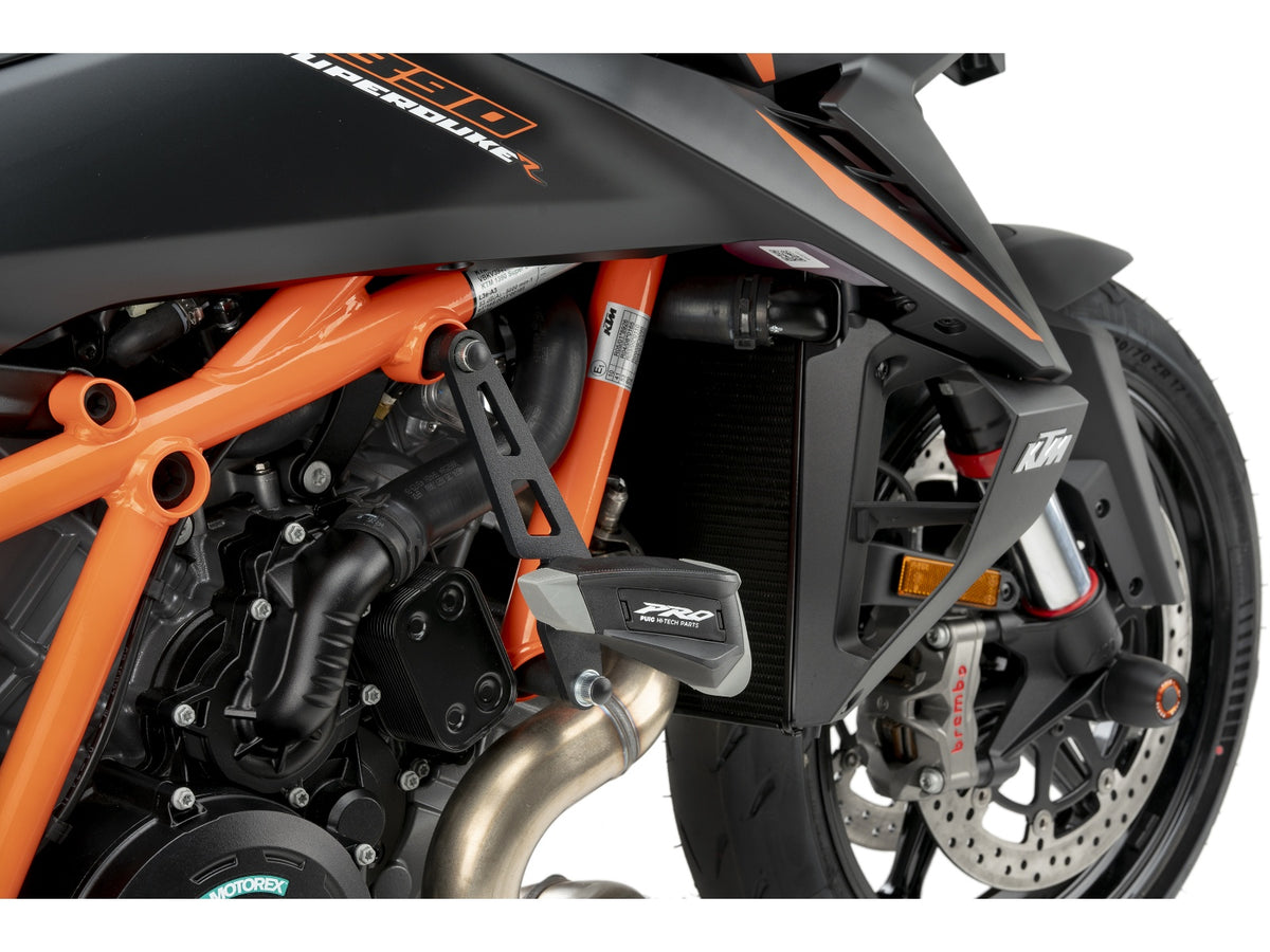 Puig Pro Frame Sliders In Black for KTM 1390 Super Duke R Evo (24-25) Main image